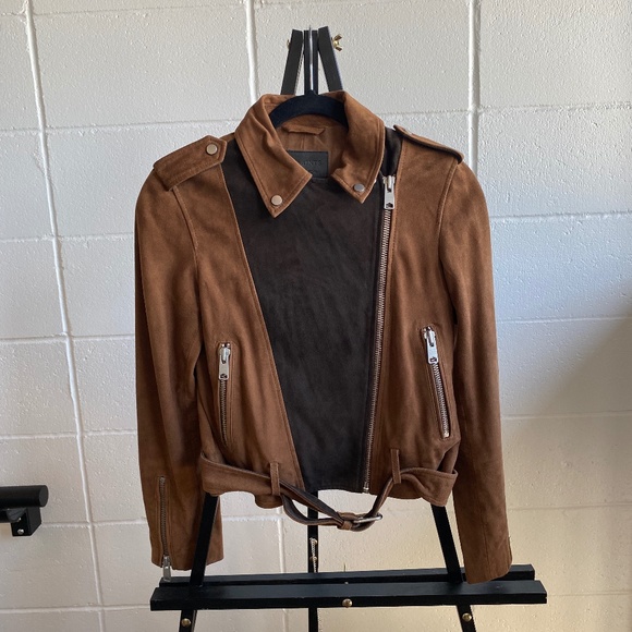 All Saints Two Tone Leather Jacket - Picture 5 of 6
